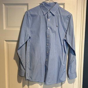 Vineyard Vines Boys’ Large (16) Gingham Long Sleeve Button Down Whale Shirt